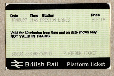 Preston Lancs M05 - letztes APTIS-Plattformticket - von Business Travel Unit