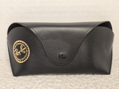Ray-Ban Black Sunglasses Case Snap Closure Luxottica Hard Shell Storage Holder