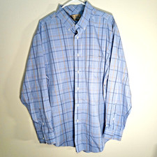 Roundtree and Yorke Gold Label Plaid Long Sleeve Men's Shirt Size XL