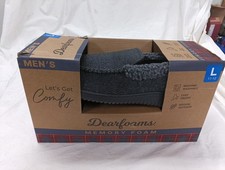 Dearfoams Men's Slip On Slipper Memory Foam Black Size L 11-12 