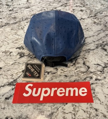 Supreme Ostrich Embossed Leather Gore-Tex Camp Cap Blue - 26SS