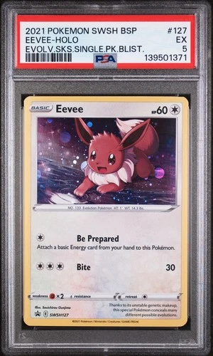 2021 POKEMON SWSH PROMO BATTLE STYLES THREE PACK BLISTERS #095 EEVEE-HOLO PSA 5