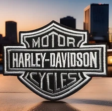 🔥 Harley Davidson Motorcycle Embroidered Iron On Patch Bike HD MC Black PREMIUM