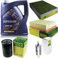 MANN-FILTER Inspektionspaket 5L MANN-FILTER Defender 10W-40 FüR Audi A4 1.8 T