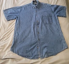 Premier International Denim Shirt Large Men's Button Up 