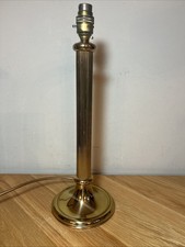 Vintage Marks & Spencer Lamp Brass Column Table Lamp 40cm Tall Made In UK VGC