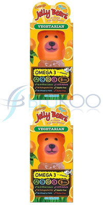 Jelly Bears Vitamin Fruchtbär Gummis Orangengeschmack - 60 Gummis (2er Pack)