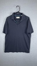 Tommy Bahama Polo Shirt Mens Medium Gray Pima Cotton Check Golf Casual