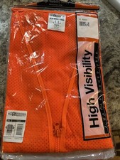 ML Kishigo Mens Vest 1265 Sz XL High Visibility Full Zipper Orange