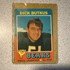 1971 Topps Dick Butkus #25 Chicago Bears Football Base Set Vintage Card