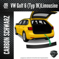 Ladekantenschutz Lackschutzfolie  für  VW Golf 6 Limousine 3D Carbon Schwarz