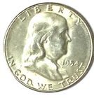 1954 S 50c Franklin Silver Half Dollar AU San Francisco