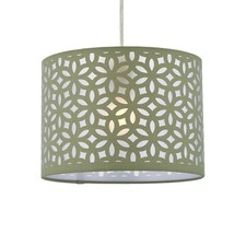 Modern Sage Green Laser Cut 25cm Easy Fit Ceiling Light Shade Pendant Lightshade