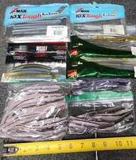 Z-man Long Shotz FattyZ The Deal Missle Baits Shad Smoke Colored Worms Drop Shot