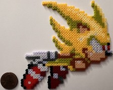 Super Sonic Sega the Hedgehog Mini Bead Sprite Perler Artkal Pixel Art Retro