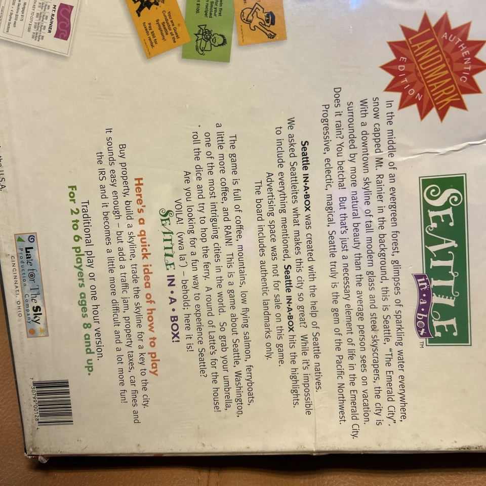 SEATTLEOPOLY Board Game - (Late for the sky) Never played - UK Seller - Image 2 of 3