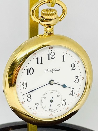 SERVICED 1910 Rockford 12S 17J Grade 335 Display Clear Back Pocket Watch