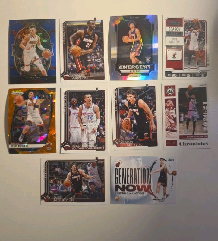 NBA Miami Heat Card Lot Of 10 - Herro, Wiggins, Ware, Martin, Rozier III