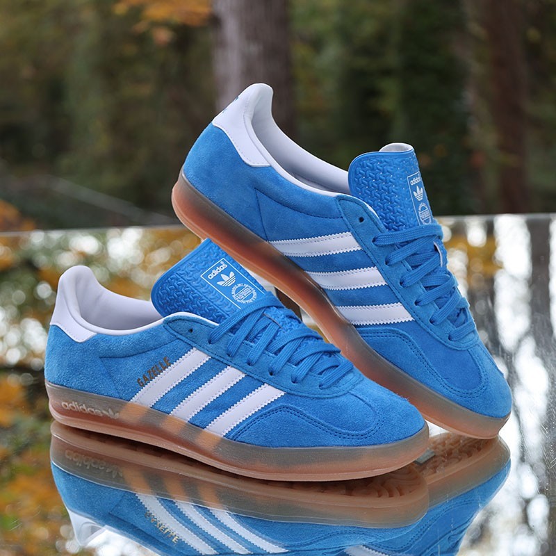Adidas Gazelle Indoor Blue Bird Gum Men's Size 9.5 Custom JI2061