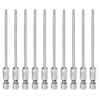 "10 StüCk T8 Sicherheits Torx Bit 1/4\" Sechskantschaft 4\" Lang S2 Stahl"