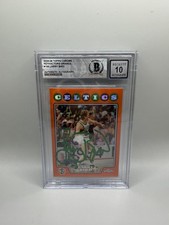 Larry Bird Signed 2008-09 Topps Chrome #169 Orange Refractor Beckett 10 Auto