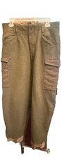 Vintage 40s WW2 Swedish 104U Wool Army Military Cargo Field Pants 34x31 Crowns