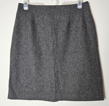 Savannah Women Gray Wool Straight Pencil Skirt 10 Professional Office Academia