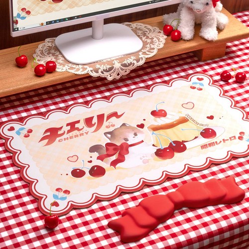 GeekShare Extended Mouse Pad Memory Foam Wrist Rest Non-Slip Cat's Milk Tea Shop - 第 6/11 張圖片
