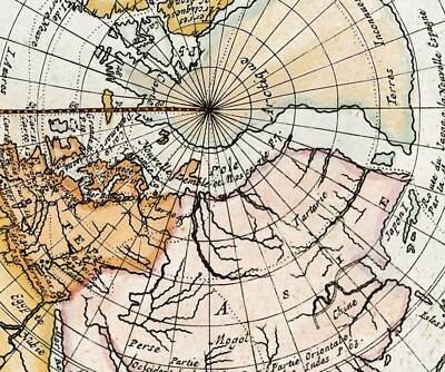 1715 Planisphere World Map Cassini Projection Louis Renard Flat