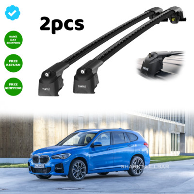 Fits BMW X1 F48 SUV 2016-2024 Roof Rack Cros Bars Black Set Flush Rails ...