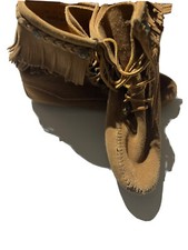 Vintage Minnetonka Moccasins Womens High Top Leather Brown Boot Size 10