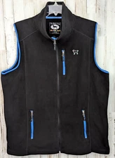 The Black Dog Fleece Vest Mens XL Black Full Zip Pockets Embroidered Gorpcore