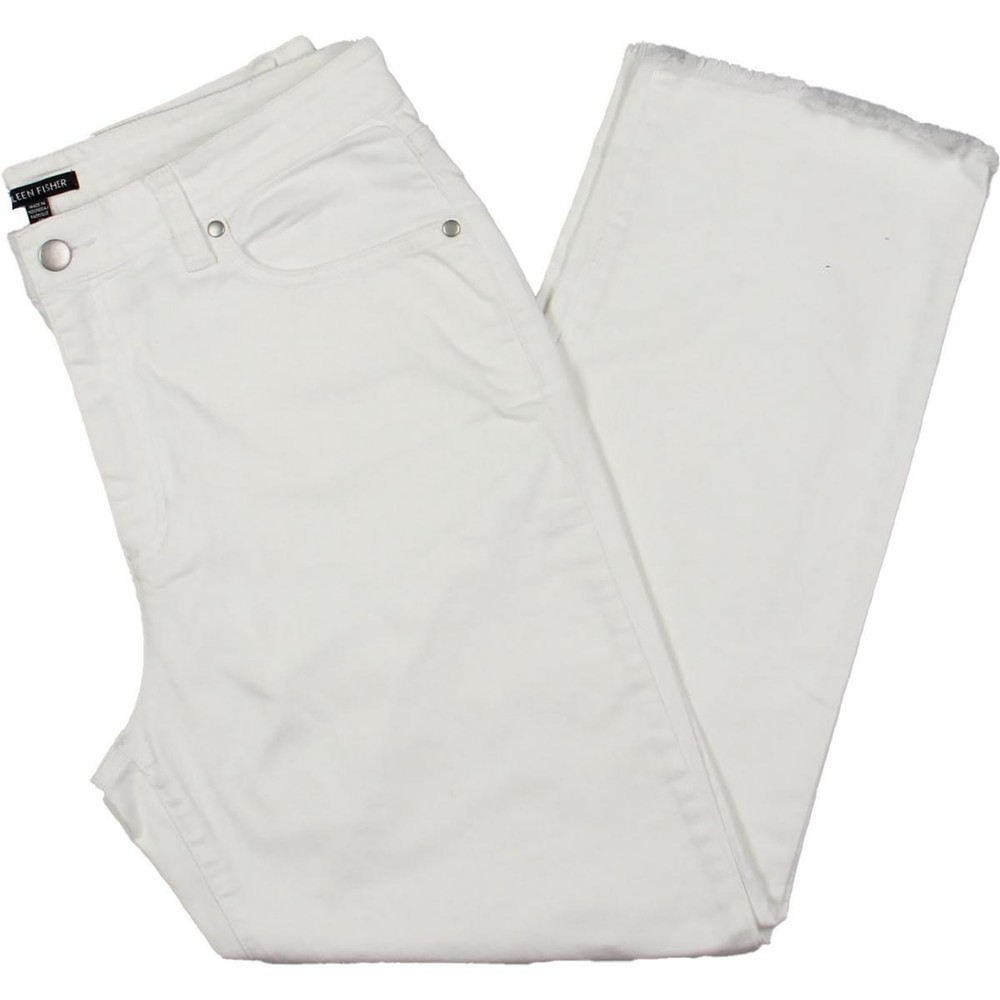 Eileen Fisher Womens Raw Hem Denim Straight Leg Jeans BHFO 7221