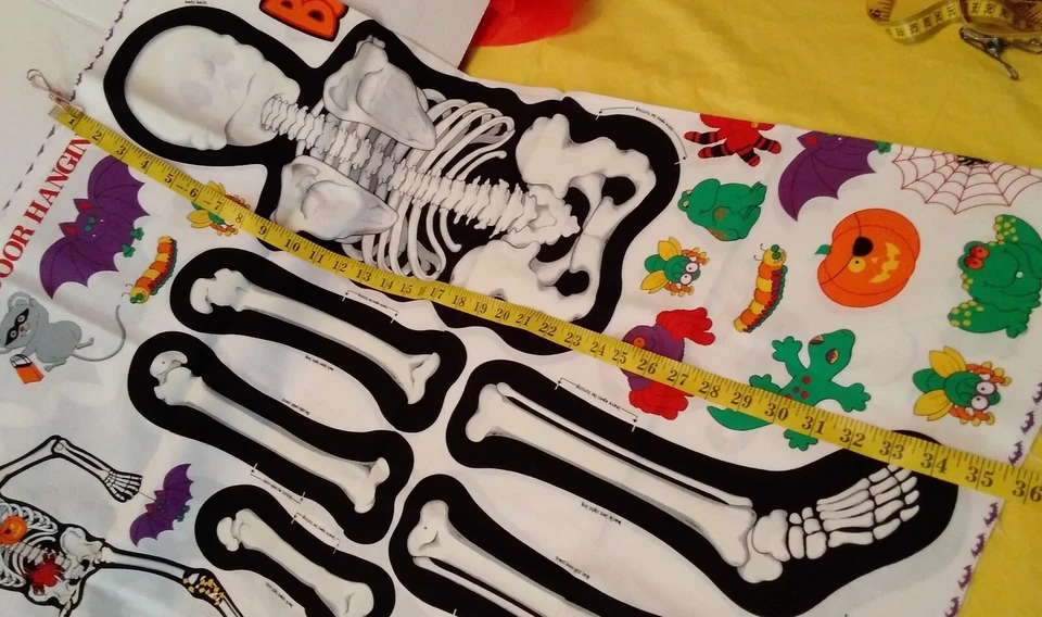 Fabric Mr. Bones Friends Door Hanging Halloween Pattern Fabric Glow-In-the-Dark - Image 3 of 4