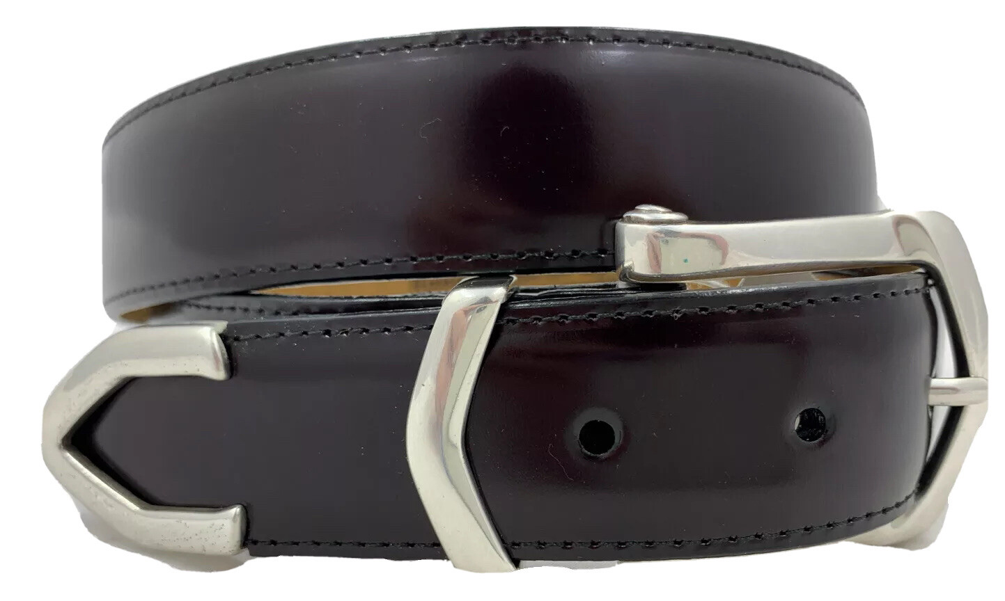 Brighton Dark Brown LIVERPOOL Leather Belt Size 36 Made in USA NWT