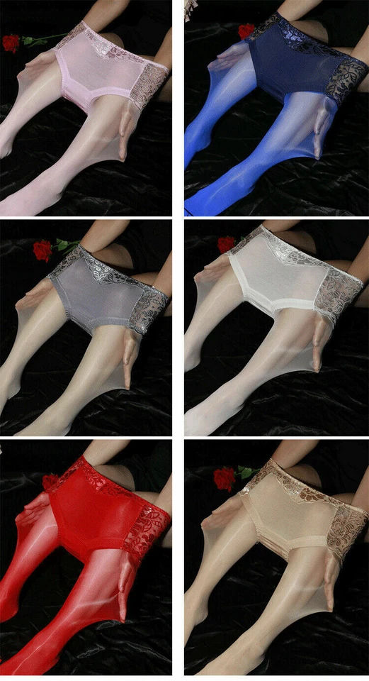 L-5XL 8den Nass Glanz Nylons strümpfe mit spitze panty strumpfhose glänze Tights - Bild 4 von 4