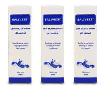 Saliveze Mundtrockenheit Spray milde Minze Mundtrockenheit Behandlung, pH Neutral 3 x 50 ml