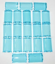 LEGO 20x Lot City Town -  2 x 4 x 5 Trans-Light Blue Half Cylinder Windows Parts
