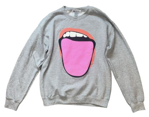 Semi Nice Women’s Loud Mouth Tongue Graphic Pullo… - image 1