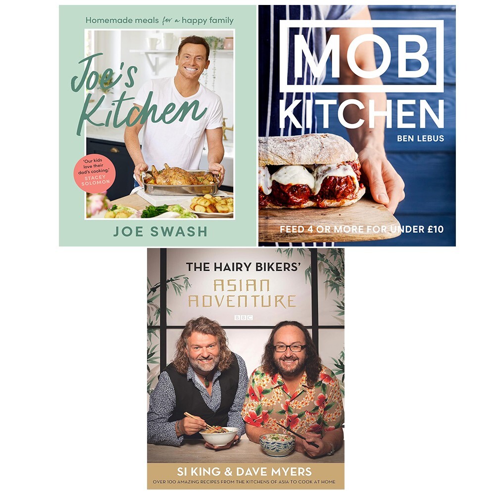 Joes Kitchen, Hairy Bikers Asian Adventure, MOB Kitchen 3 Books Set Hardcover