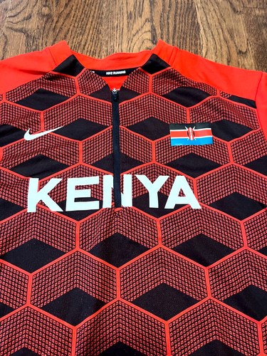 Nike Kenya Running Jersey Shirt Mens Large Aeroswift Long Sleeved Thumb Loops - Picture 3 of 4