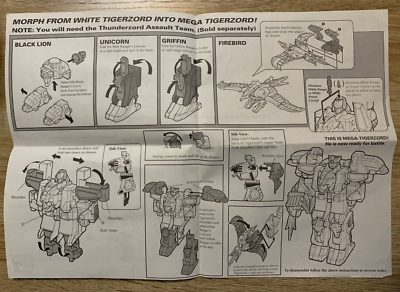 Assembly Instructions Mighty Morphin Power Rangers White Tigerzord