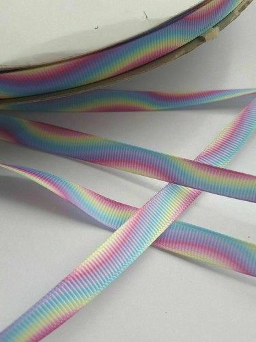 Nastro Grosgrain Unicorno Arcobaleno 5 M Fiorista Torta Regalo Compleanno Confezione Artigianato 10mm - Foto 3 di 3