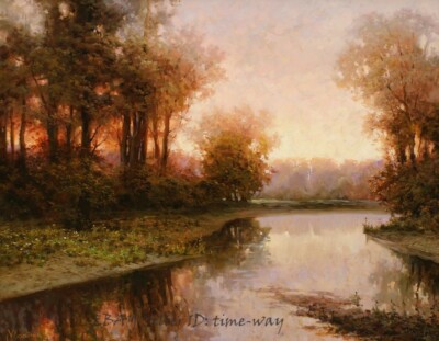 Canvas Print Brook Landscape Oil painting Wall Art Giclee Printed
