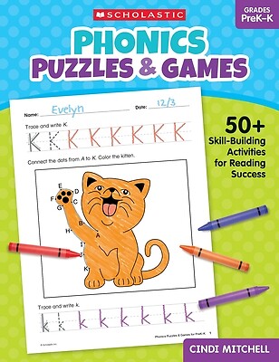 Phonics Puzzles & Games for Prek-K 50+ Cindi Mitchell Paperback