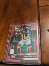 2022 Donruss Optic Base Pink Velocity #124 Omar Narvaez #97/249 - Brewers