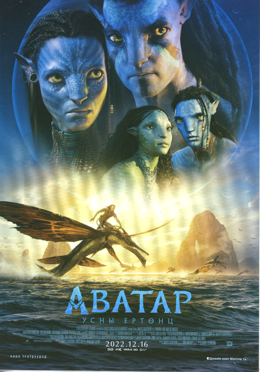 AVATAR: THE WAY of WATER 2022 Movie Opening Posters UNC A4