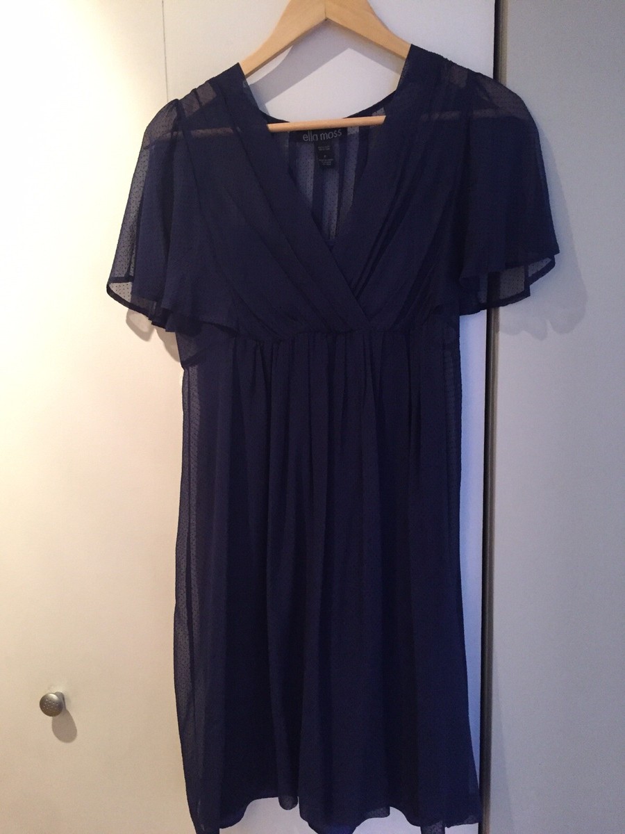 ella moss silk dress Navy Silk Ella Moss Dress