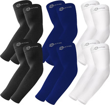 6 Pairs UPF 50 UV Sun Protection Cooling Arm Sleeves for All Ages