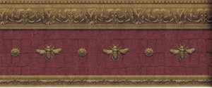 Architectural-Napolonic-Bee-Wallpaper-Border-in-Cranberry-LL081114B